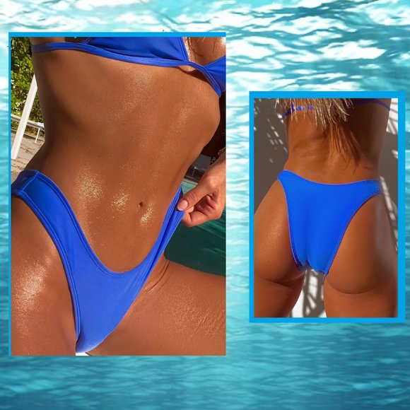 Minimale Animale Other - NWT MINIMALE ANIMALE WALL STREET SWIMSUIT BIKINI BRIEF BOTTOMS IN BAJA BLUE S